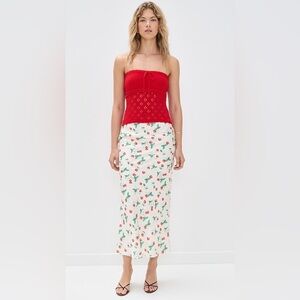 Bailey Rose Strawberry Print Maxi Skirt XS NWT